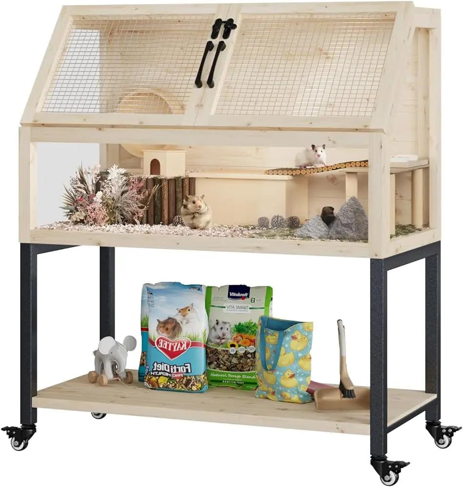 Large Hamster Cage with Storage Shelf Small Animal Cage