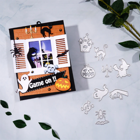 KOKOROSA METAL CUTTING DIES WITH HALLOWEEN ELEMENTS
