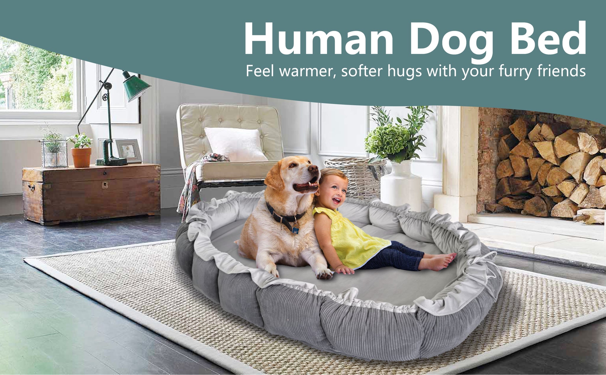 Das Humanoid Dog Bed Futon ist der perfekte Begleiter für Ihren pelzigen Freund. Er ist bis zu 10 cm dick und misst 94 x 65 Zoll, was ihn zu einem bequemen Platz für auch größere Rassen macht. Darüber hinaus eignet es sich durch sein kinderfreundliches Design für die ganze Familie.