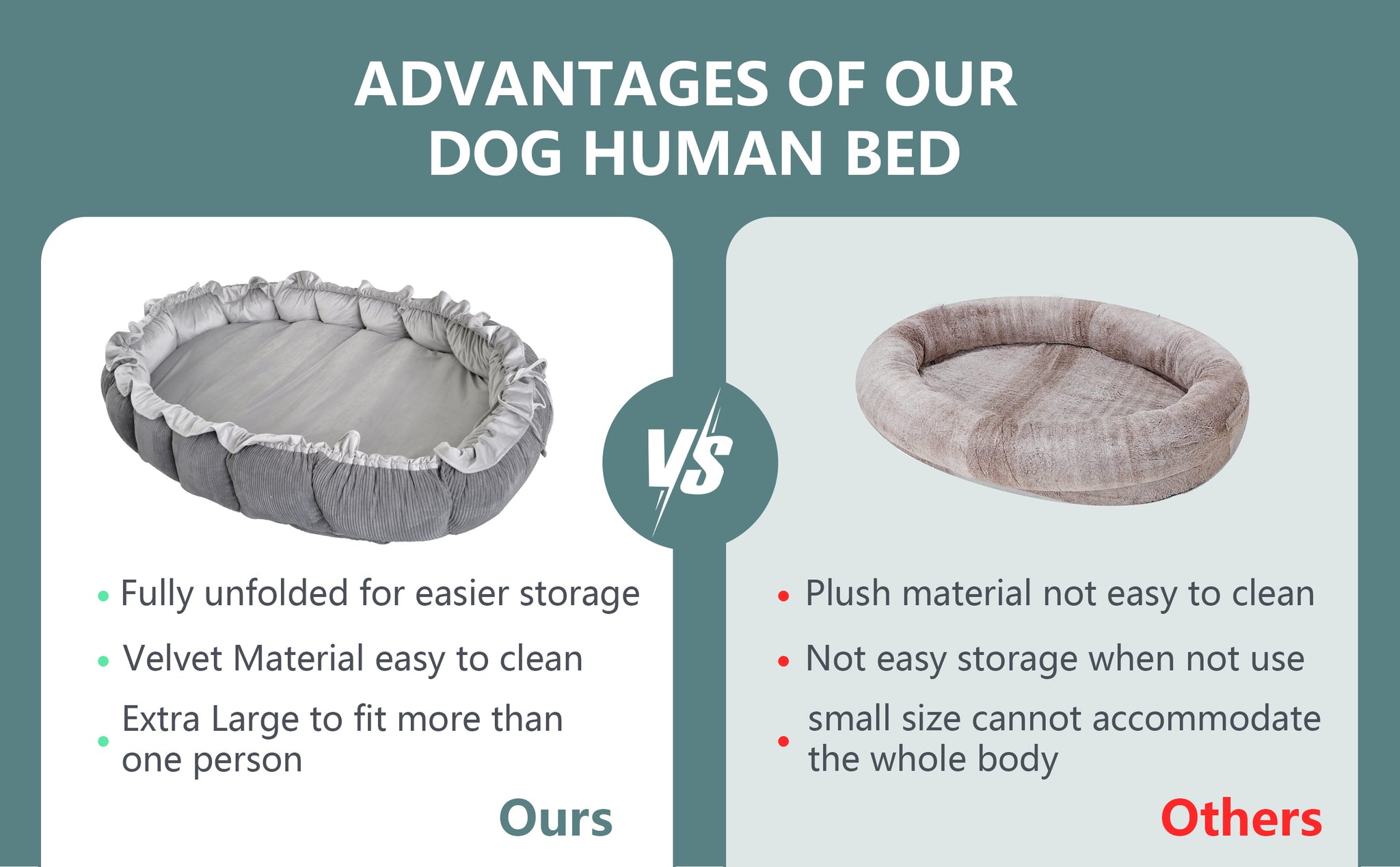 The Humanoid Dog Bed Futon is the perfect companion for your furry friend. It's up to 4 inches thick, with dimensions of 94 x 65 inches, making it a comfortable spot for even larger breeds. Plus, its kid-friendly design makes it suitable for the whole family.