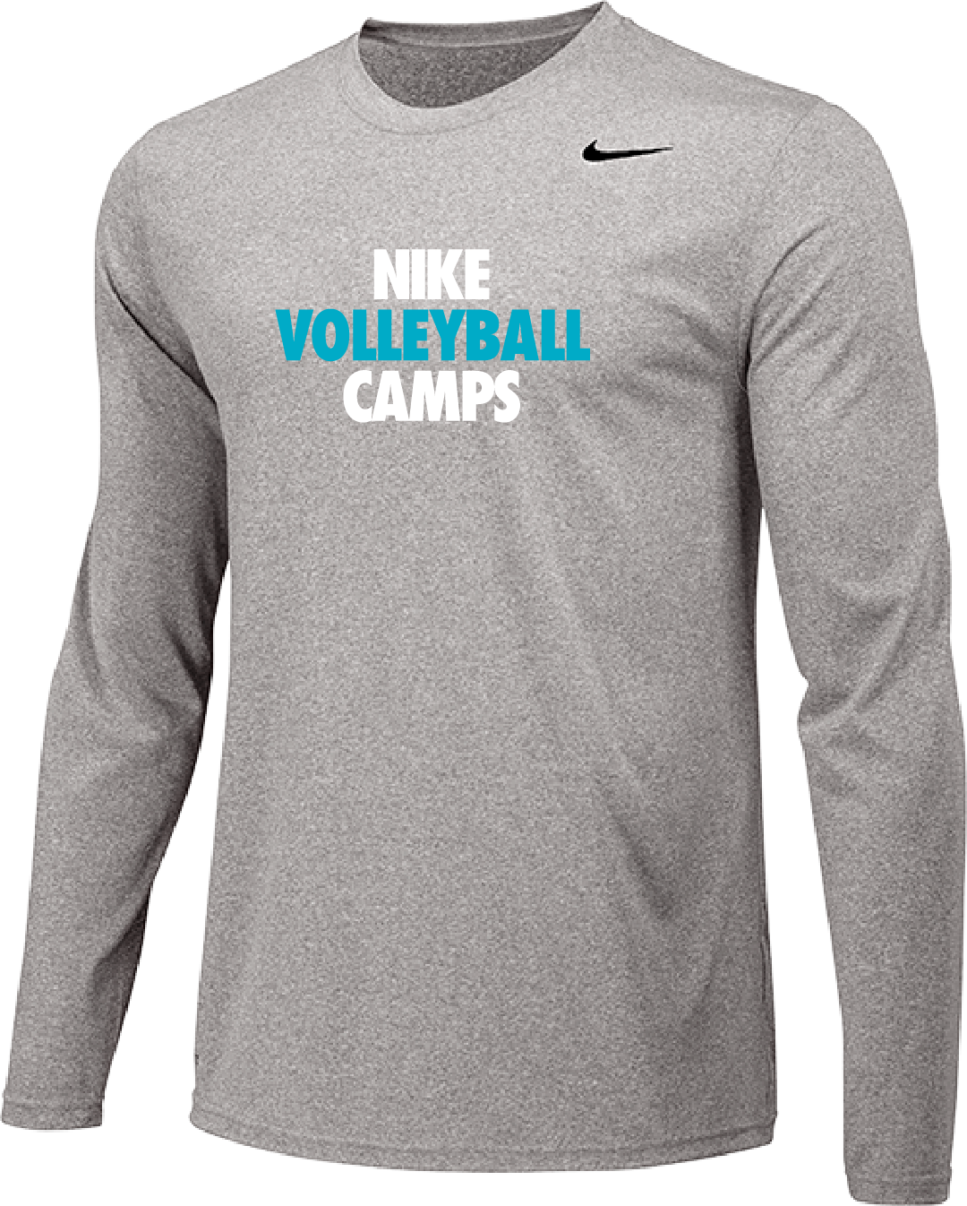  Nike Volleyball Camps Long Sleeve Dri-Fit Tee - Carbon Heather 