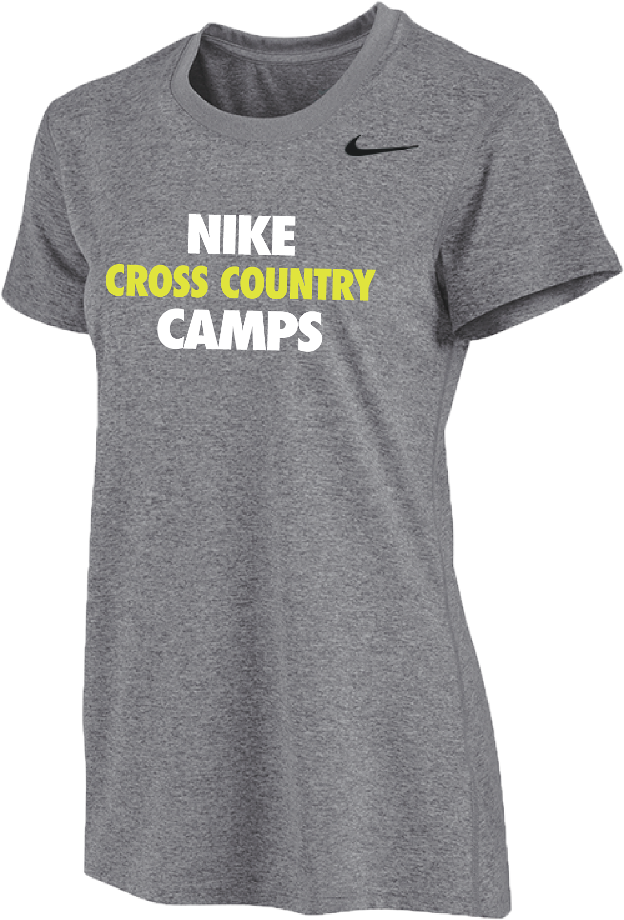  Womens Nike Cross Country Camps Short Sleeve Dri-Fit Tee - Carbon Heather 