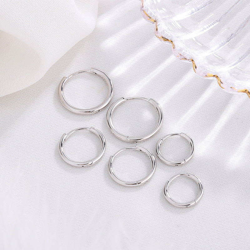 3 Pair Silver Earrings