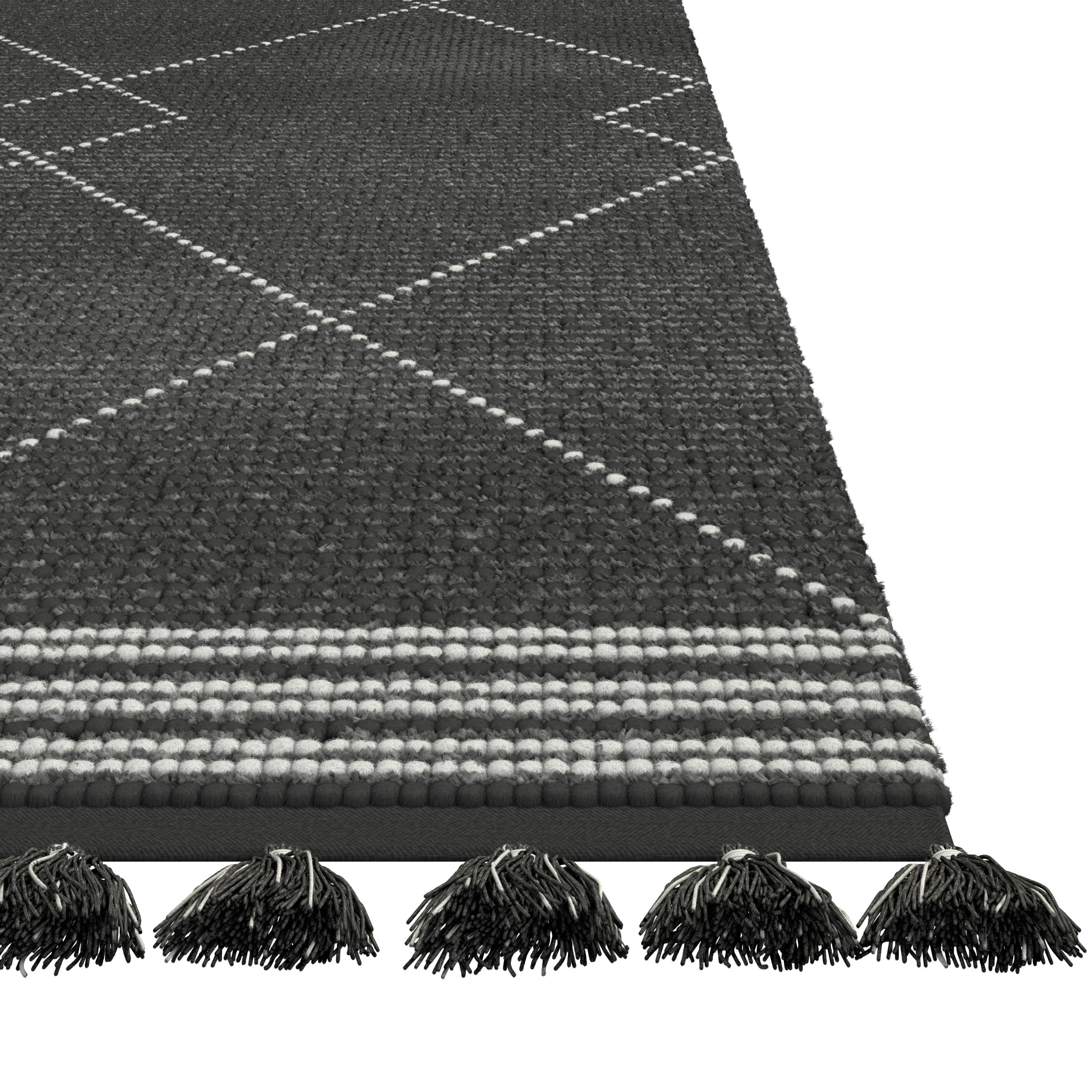 Handmade Vail Stona Charcoal Rug