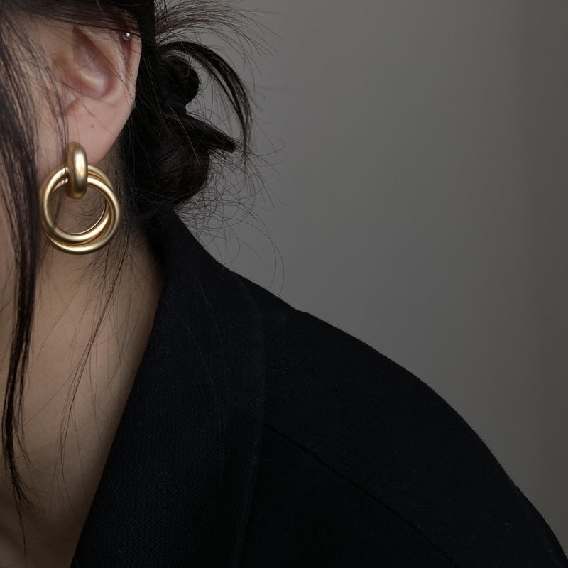 Minimal Circle Rings Earrings