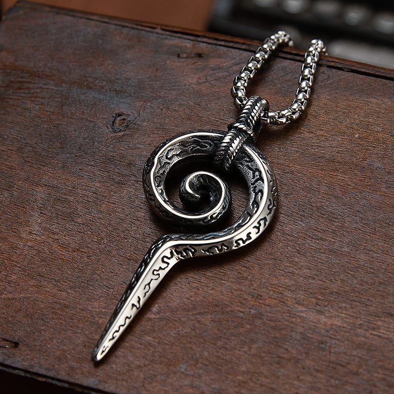 Titanium Coiled Scepter Pendant