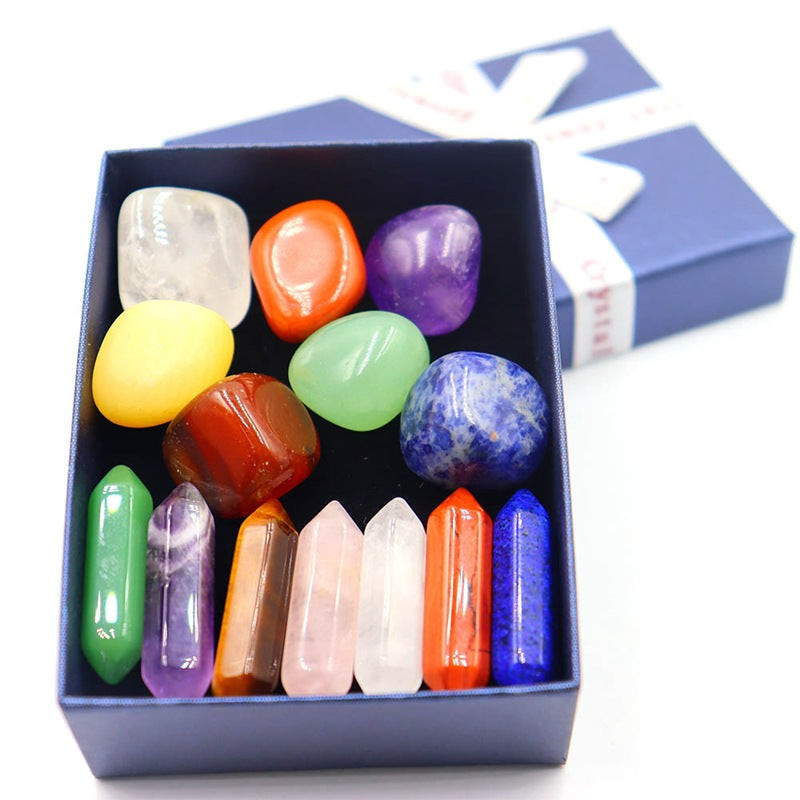 Natural Crystal Jade Colorful Stone Combination Set