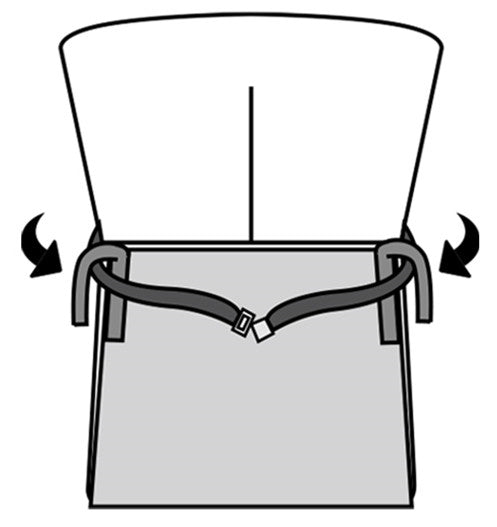 Pass each side of the seat belt through the velcro strips of the product