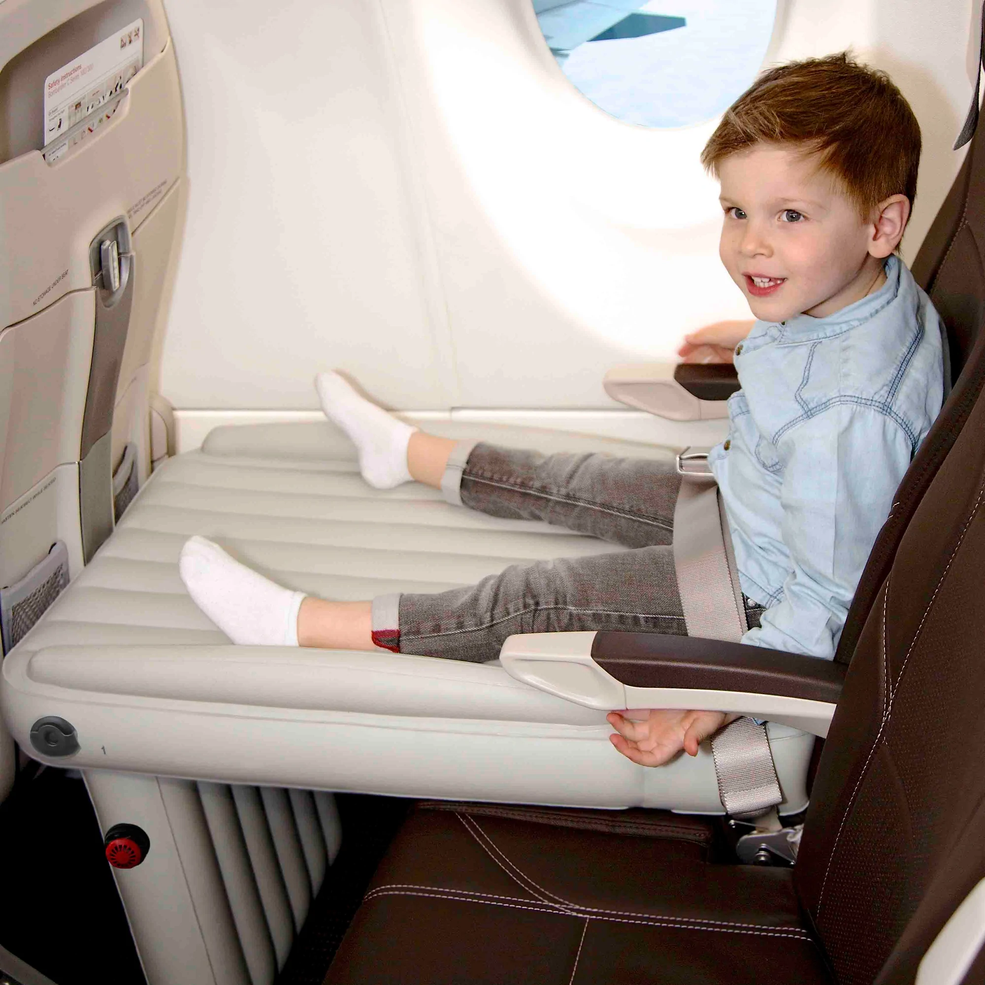 Inflatable toddler airplane travel bed
