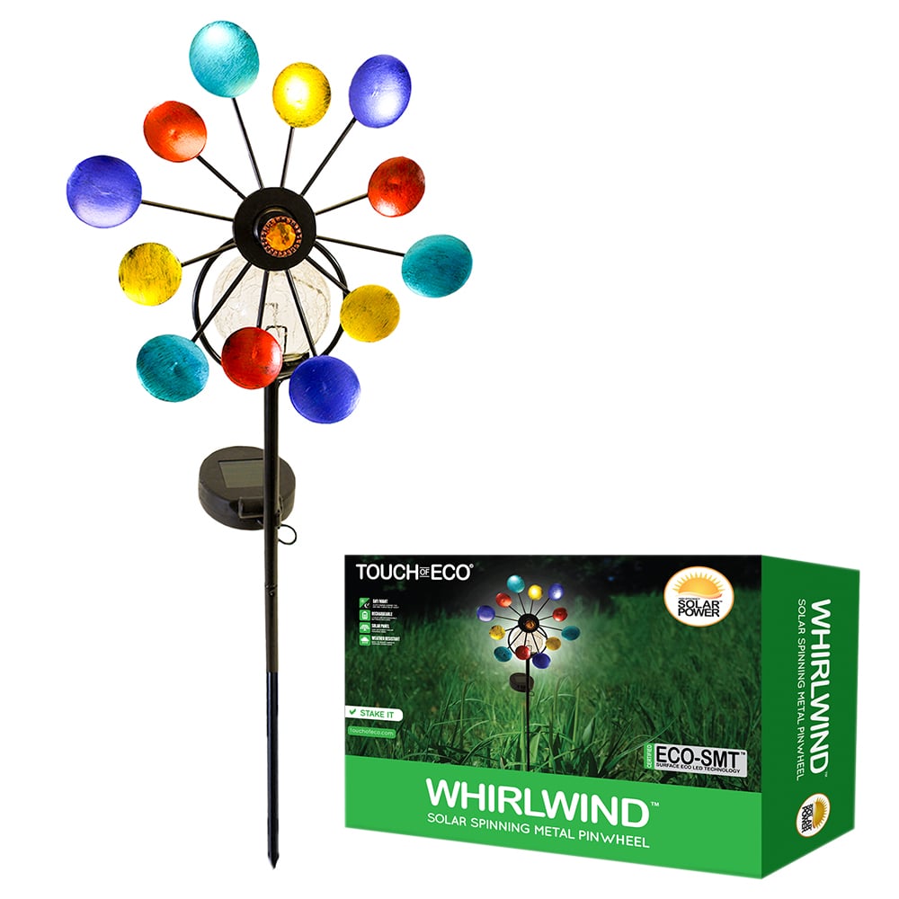 Solar Garden Pinwheels-Landscape Accent Illuminated Metal Spinner - 2 Styles