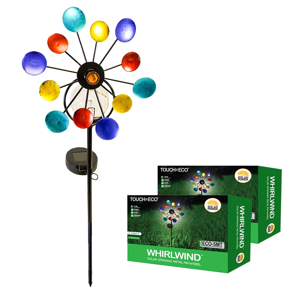 Solar Garden Pinwheels-Landscape Accent Illuminated Metal Spinner - 2 Styles