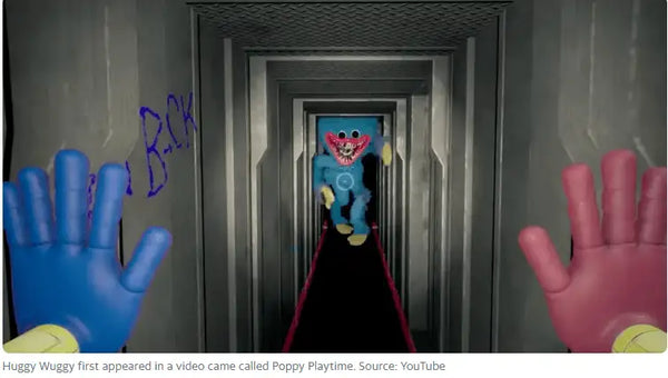 Huggy Wuggy Plush runs in the secret room of Poppy Playtime game
