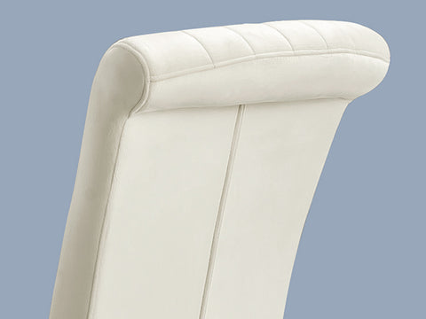 Title: Enhance Your Dining Space with AUZ Beige Velvet Dining Room Chairs in Vertical Texture High Back  Introduction: When it comes to designing your dining space, finding the perfect combination of style, comfort, and durability is essential. AUZ presents its Beige Velvet Dining Room Chairs in Vertical Texture High Back, upholstered with silver mirrored stainless steel legs. This stylishly designed chair not only adds a touch of sophistication to your dining area but also provides a comfortable seating experience. Let's delve deeper into the features that make these chairs an excellent choice for your dining room.  Stylish Design: The AUZ Beige Velvet Dining Room Chairs captivate attention with their impressive design. The combination of beige velvet upholstery and silver metal legs creates a visually striking appearance. The vertical texture and curled backrest add a strong sense of dimension and elegance to the chairs. With their sleek and modern design, these chairs seamlessly blend into any contemporary dining space.  Velvet Upholstery for Comfort: One of the standout features of these dining chairs is the soft cushion made of high-quality velvet and a gentle sponge. This upholstery ensures utmost comfort and support while you enjoy your meals. The plush velvet texture adds a touch of luxury to the dining experience, making it even more enjoyable.  Polished Metal Legs: Built to last, the AUZ Beige Velvet Dining Room Chairs feature exquisite cabriole front legs and slightly bent backward rear legs made of silver mirrored stainless steel. These polished metal legs not only add to the chair's elegance but also provide sturdy support. Their durable construction ensures that these chairs will withstand regular use.  Kitchen & Dining Room Chairs: The AUZ Beige Velvet Dining Room Chairs have a weight capacity of 550 LB, making them suitable for various body types. Whether you're hosting a small gathering or a large dinner party, these chairs can accommodate all your guests' needs. Their modern style and sophisticated design elevate the overall aesthetic of your dining space.  A Perfect Match: To complete the harmonious look, AUZ also offers matching dining room benches in the same style as the dining chairs. This cohesive set ensures that your dining area is visually appealing and cohesive in design. By combining the AUZ Beige Velvet Dining Room Chairs and benches, you create a truly captivating and stylish atmosphere.  Conclusion: If you're seeking dining chairs that are not only visually stunning but also provide optimal comfort and durability, the AUZ Beige Velvet Dining Room Chairs in Vertical Texture High Back are an ideal choice. With their stylish design, velvet upholstery, and polished metal legs, these chairs elevate any dining space, adding a touch of sophistication. Additionally, the matching benches further enhance the overall aesthetic appeal of your dining area. Make a statement in style with AUZ dining chairs and create a dining experience that is both comfortable and visually impressive.
