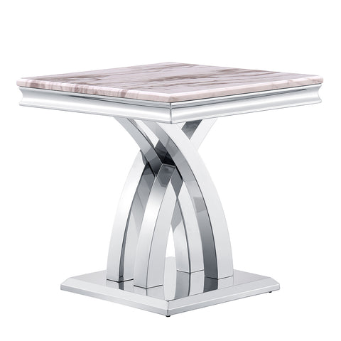 Title: Add Sophistication with a Stylish Silver Side Table: Benefits and Styling Suggestions  Introduction: A side table is not only a functional piece of furniture but also an opportunity to enhance the aesthetic appeal of your living space. In this blog, we will explore the benefits of a silver side table with a double X pedestal and provide valuable suggestions for incorporating it into your home decor.  1. Sophisticated Elegance: One of the significant advantages of a silver side table is its sophisticated elegance. The sleek and luxurious design, coupled with the gray top surface, adds a touch of class to any room. The combination of silver and gray creates a harmonious and aesthetic appeal, making it a versatile choice for your home decor.  2. Durability and Stability: The double X pedestal base of the side table ensures both durability and stability. Crafted from sturdy stainless steel, it provides a solid foundation for the table while adding a visually appealing contrast to the gray top. This robust construction ensures the table can withstand daily usage and remain a lasting addition to your home.  3. Versatile Functionality: The silver side table with its gray top surface offers ample space to place a lamp, your favorite decorative objects, or even a cup of coffee. Whether placed beside a bed, a sofa, or in a reception room, this versatile piece of furniture adds functionality to your living space. It acts as a convenient surface to host your essentials, keeping them within easy reach.  Styling Suggestions: 1. Contemporary Glamour: Create a contemporary and glamorous look by pairing the silver side table with sleek furniture and bold accents. Add a statement table lamp, a metallic-framed mirror, and a vase with fresh flowers to complete the stylish ensemble. This combination exudes modern elegance and is perfect for a chic living room or bedroom.  2. Scandinavian Simplicity: For a minimalist and Scandinavian-inspired aesthetic, pair the silver side table with clean lines and natural textures. Combine it with light-colored furniture, a cozy rug, and a couple of minimalist decorative pieces. This fusion of simplicity and sophistication will create a serene and inviting ambiance in your space.  3. Eclectic Charm: In an eclectic decor theme, the silver side table adds a touch of charm and flair. Mix and match different furniture styles, patterns, and colors. Combine it with bold, colorful accents, such as vibrant artwork or patterned cushions. This combination allows you to showcase your unique personality and create a visually exciting and eclectic space.  Conclusion: A silver side table with a double X pedestal is a sophisticated and versatile addition to any home decor. Its timeless elegance, durability, and versatility make it an excellent choice for elevating your living space. By following the styling suggestions mentioned above, you can create visually striking and personalized interiors that reflect your unique taste and style. Embrace the sophistication and functionality of a silver side table to enhance the beauty of your home.