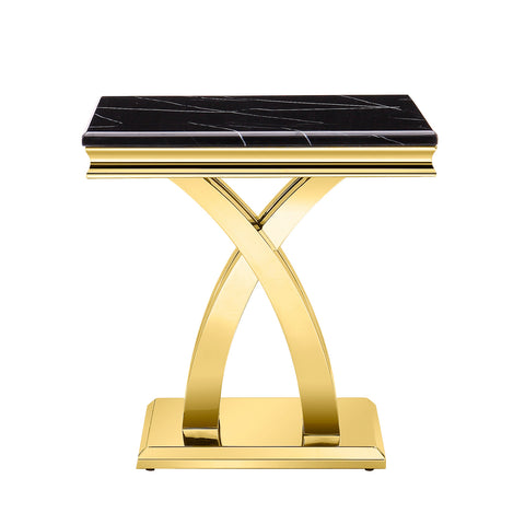 When it comes to interior design, every detail matters, including the choice of furniture. A carefully selected side table can transform any space and add a touch of elegance and functionality. In this blog post, we will explore the benefits of owning a black side table and provide some suggestions on how to beautifully incorporate it into your home.  1. Sophistication and Versatility: The black side table with a double X-base brings a sense of sophistication to any room. Its classic black and gold color scheme effortlessly complements various design styles, from contemporary to traditional. The sleek and elegant appearance of this table makes it a versatile piece that can seamlessly fit into any space, be it a bedroom, living room, or even a reception room.  2. Endless Possibilities: The 21.6''L*21.6''W*22''H dimensions of this side table make it the perfect size for various occasions. Whether you need a bedside table to hold your favorite books or a corner accent table to showcase a unique decor piece, this table offers endless possibilities. Its compact design also makes it an excellent choice for small spaces or apartments where maximizing functionality is crucial.  3. Exceptional Build Quality: Crafted with a stable structure and premium stainless steel material, the black side table is built to withstand daily use. The all stainless steel frame ensures both stability and durability, guaranteeing that this piece will remain a reliable and long-lasting addition to your home. The top, composed of transparent epoxy resin and MDF board, features a black textured finish with marble-like patterns, adding a delicate touch to its overall design.  4. Statement Piece: The unique double X-shaped base of the side table not only provides stability but also serves as a striking focal point in any room. Finished in gold, this standout feature adds an eye-catching effect and exudes a sense of luxury. Owning this sleek black side table will undoubtedly earn you compliments from your friends and make a strong statement about your impeccable taste in interior design.  5. Styling Suggestions: To make the most of your black side table, consider the following styling suggestions:  - Pair it with a modern sofa couch in a neutral color. The black and gold accents of the side table will beautifully contrast with the clean lines and simplicity of the couch. - Place a decorative table lamp on top of the side table to create a cozy atmosphere and provide ambient lighting. - Adorn the table with a small potted plant or a vase of fresh flowers to bring a touch of nature and freshness into the room. - Arrange an art book or a collection of your favorite novels on the lower shelf of the table to showcase your personal interests and add an intellectual flair.  Conclusion: Investing in a black side table with a double X-base is an excellent choice for those seeking to elevate their décor with a touch of sophistication. Its versatile design, exceptional build quality, and striking aesthetics make it an ideal addition to any room. With the right styling and complementary furniture pieces, this black side table has the potential to transform your living space into a haven of elegance and style.