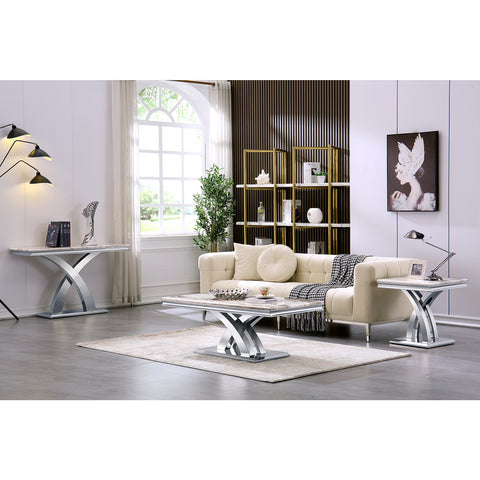 Title: Add Sophistication with a Stylish Silver Side Table: Benefits and Styling Suggestions  Introduction: A side table is not only a functional piece of furniture but also an opportunity to enhance the aesthetic appeal of your living space. In this blog, we will explore the benefits of a silver side table with a double X pedestal and provide valuable suggestions for incorporating it into your home decor.  1. Sophisticated Elegance: One of the significant advantages of a silver side table is its sophisticated elegance. The sleek and luxurious design, coupled with the gray top surface, adds a touch of class to any room. The combination of silver and gray creates a harmonious and aesthetic appeal, making it a versatile choice for your home decor.  2. Durability and Stability: The double X pedestal base of the side table ensures both durability and stability. Crafted from sturdy stainless steel, it provides a solid foundation for the table while adding a visually appealing contrast to the gray top. This robust construction ensures the table can withstand daily usage and remain a lasting addition to your home.  3. Versatile Functionality: The silver side table with its gray top surface offers ample space to place a lamp, your favorite decorative objects, or even a cup of coffee. Whether placed beside a bed, a sofa, or in a reception room, this versatile piece of furniture adds functionality to your living space. It acts as a convenient surface to host your essentials, keeping them within easy reach.  Styling Suggestions: 1. Contemporary Glamour: Create a contemporary and glamorous look by pairing the silver side table with sleek furniture and bold accents. Add a statement table lamp, a metallic-framed mirror, and a vase with fresh flowers to complete the stylish ensemble. This combination exudes modern elegance and is perfect for a chic living room or bedroom.  2. Scandinavian Simplicity: For a minimalist and Scandinavian-inspired aesthetic, pair the silver side table with clean lines and natural textures. Combine it with light-colored furniture, a cozy rug, and a couple of minimalist decorative pieces. This fusion of simplicity and sophistication will create a serene and inviting ambiance in your space.  3. Eclectic Charm: In an eclectic decor theme, the silver side table adds a touch of charm and flair. Mix and match different furniture styles, patterns, and colors. Combine it with bold, colorful accents, such as vibrant artwork or patterned cushions. This combination allows you to showcase your unique personality and create a visually exciting and eclectic space.  Conclusion: A silver side table with a double X pedestal is a sophisticated and versatile addition to any home decor. Its timeless elegance, durability, and versatility make it an excellent choice for elevating your living space. By following the styling suggestions mentioned above, you can create visually striking and personalized interiors that reflect your unique taste and style. Embrace the sophistication and functionality of a silver side table to enhance the beauty of your home.