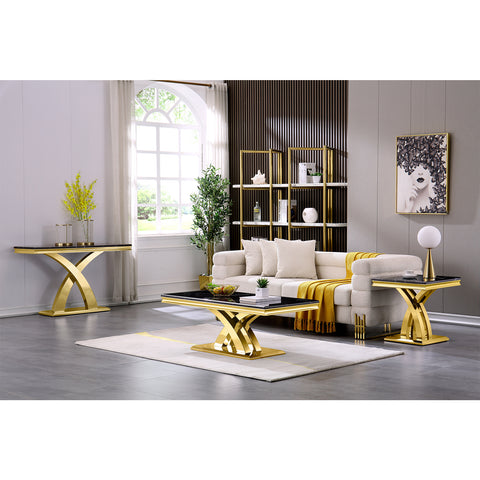 When it comes to interior design, every detail matters, including the choice of furniture. A carefully selected side table can transform any space and add a touch of elegance and functionality. In this blog post, we will explore the benefits of owning a black side table and provide some suggestions on how to beautifully incorporate it into your home.  1. Sophistication and Versatility: The black side table with a double X-base brings a sense of sophistication to any room. Its classic black and gold color scheme effortlessly complements various design styles, from contemporary to traditional. The sleek and elegant appearance of this table makes it a versatile piece that can seamlessly fit into any space, be it a bedroom, living room, or even a reception room.  2. Endless Possibilities: The 21.6''L*21.6''W*22''H dimensions of this side table make it the perfect size for various occasions. Whether you need a bedside table to hold your favorite books or a corner accent table to showcase a unique decor piece, this table offers endless possibilities. Its compact design also makes it an excellent choice for small spaces or apartments where maximizing functionality is crucial.  3. Exceptional Build Quality: Crafted with a stable structure and premium stainless steel material, the black side table is built to withstand daily use. The all stainless steel frame ensures both stability and durability, guaranteeing that this piece will remain a reliable and long-lasting addition to your home. The top, composed of transparent epoxy resin and MDF board, features a black textured finish with marble-like patterns, adding a delicate touch to its overall design.  4. Statement Piece: The unique double X-shaped base of the side table not only provides stability but also serves as a striking focal point in any room. Finished in gold, this standout feature adds an eye-catching effect and exudes a sense of luxury. Owning this sleek black side table will undoubtedly earn you compliments from your friends and make a strong statement about your impeccable taste in interior design.  5. Styling Suggestions: To make the most of your black side table, consider the following styling suggestions:  - Pair it with a modern sofa couch in a neutral color. The black and gold accents of the side table will beautifully contrast with the clean lines and simplicity of the couch. - Place a decorative table lamp on top of the side table to create a cozy atmosphere and provide ambient lighting. - Adorn the table with a small potted plant or a vase of fresh flowers to bring a touch of nature and freshness into the room. - Arrange an art book or a collection of your favorite novels on the lower shelf of the table to showcase your personal interests and add an intellectual flair.  Conclusion: Investing in a black side table with a double X-base is an excellent choice for those seeking to elevate their décor with a touch of sophistication. Its versatile design, exceptional build quality, and striking aesthetics make it an ideal addition to any room. With the right styling and complementary furniture pieces, this black side table has the potential to transform your living space into a haven of elegance and style.