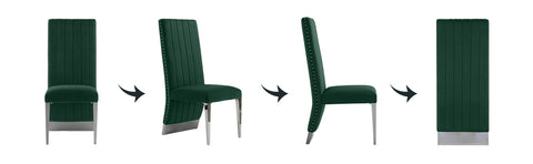 Upgrade your dining space with AUZ exquisite dark green velvet dining chairs. Featuring unique black mirrored chair legs, high backrests, and plush channel tufting, these chairs offer a luxurious and stylish seating solution. The versatility of these chairs extends beyond the dining room, making them suitable for various settings. In this blog post, we will explore the benefits of our Dark green velvet dining chairs and provide suggestions on how to best complement them in your decor. 1. The Benefits of dark green Velvet Dining Chairs: - Luxurious Aesthetics: The dark green velvet upholstery exudes opulence and sophistication, instantly elevating the ambiance of your dining area. - Comfortable Support: The high backrest provides ample support, ensuring a comfortable seated experience during long meals or gatherings. - Durable Construction: With their heavy-duty design, these dining chairs are built to last, offering reliable and sturdy seating for any occasion. 2. Accentuating Elegance: Unique Black Metal Polished Legs: The pairing of the Dark green velvet with the distinctive black metal polished legs creates an eye-catching contrast that adds a touch of modernity to the overall design. This combination creates a sense of balance and visual interest, making the dining chairs stand out as a statement piece in any room. 3. Versatility and Beyond: Apart from the dining room, AUZ dark green velvet dining chairs can be used in various settings, expanding their utility beyond traditional dining seating: - Living Room Chair: Place these chairs in your living room to infuse elegance and provide extra seating for guests. - Makeup Vanity Chair: Create a glamorous and comfortable setup in your bedroom by using one of these chairs as a stylish makeup vanity seat. - Reception Area Seating: Impress visitors in your office or high-end establishment with these chic dining chairs, offering both comfort and sophistication. 4. Additional Benefits and Extended Uses: - Easy to Clean: The velvet upholstery of the dining chairs is stain-resistant and easy to maintain, ensuring long-lasting beauty. - Enhancing Small Spaces: The sleek and streamlined design of these chairs makes them suitable for smaller dining areas, maximizing space without compromising style. - Mix and Match: For a more eclectic look, consider mixing dark green velvet dining chairs with chairs of different colors, materials, or styles, creating a captivating visual contrast. Conclusion: AUZ Dark green velvet dining chairs with their unique black metal polished legs offer the perfect combination of elegance, versatility, and comfort. From formal dining spaces to stylish living rooms, these chairs seamlessly blend functionality and aesthetics. Elevate your dining experience and enrich your decor with these luxurious yet versatile dining chairs.