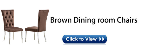 Title: Enhance Your Dining Experience with Brown Velvet Upholstered Chairs  Introduction: When it comes to creating an inviting and stylish dining space, choosing the right furniture is essential. Brown velvet upholstered dining room chairs with deep buttons tufted back and silver mirror stainless steel legs are a perfect choice that combines elegance with comfort. In this blog post, we will explore the benefits of these exquisite chairs and how they can elevate your dining area.  1. The Beauty of Brown Velvet: The brown velvet upholstery of these dining room chairs adds a touch of sophistication and luxury to any dining space. The rich and deep color creates an inviting ambiance, making your dining experience truly memorable. Additionally, velvet is known for its soft and plush texture, providing an unparalleled level of comfort while you enjoy your meals.  2. High Backrest for Extra Comfort: One of the standout features of these chairs is their high backrest with deep-button tufted decoration. This design element not only adds a stylish and elegant touch but also ensures optimum comfort and support. The tall backrest allows you to sit back and relax, providing proper lumbar support and minimizing discomfort during long meals or gatherings.  3. Spacious Seat Dimensions: The brown velvet upholstered dining chairs are designed with generous seat dimensions. With a width of 19.3" and depth of 21.3", these chairs offer ample space to accommodate individuals of various sizes comfortably. Whether you are enjoying a casual breakfast or hosting a formal dinner, these spacious seats ensure everyone can relax and enjoy their meal without feeling constrained.  4. Stunning Silver Mirror Stainless Steel Legs: The metallic silver mirror finish of the stainless steel legs adds a modern and glamorous touch to the overall design of the chairs. These polished legs create a reflective surface that complements the surrounding decor beautifully, especially when lit by ambient lighting. The interplay of light and metal adds a sophisticated flair, making these chairs a focal point in your dining area.  Conclusion: Investing in brown velvet upholstered dining room chairs with deep buttons tufted back and silver mirror stainless steel legs is a surefire way to elevate the aesthetics and comfort of your dining area. These chairs not only offer luxurious seating but also enhance the overall ambiance with their elegant design elements. Be prepared to impress your guests and make every meal a truly remarkable experience with these exquisite chairs.