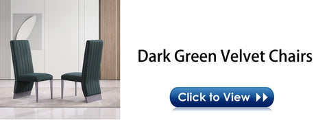 Upgrade your dining space with AUZ exquisite dark green velvet dining chairs. Featuring unique black mirrored chair legs, high backrests, and plush channel tufting, these chairs offer a luxurious and stylish seating solution. The versatility of these chairs extends beyond the dining room, making them suitable for various settings. In this blog post, we will explore the benefits of our Dark green velvet dining chairs and provide suggestions on how to best complement them in your decor. 1. The Benefits of dark green Velvet Dining Chairs: - Luxurious Aesthetics: The dark green velvet upholstery exudes opulence and sophistication, instantly elevating the ambiance of your dining area. - Comfortable Support: The high backrest provides ample support, ensuring a comfortable seated experience during long meals or gatherings. - Durable Construction: With their heavy-duty design, these dining chairs are built to last, offering reliable and sturdy seating for any occasion. 2. Accentuating Elegance: Unique Black Metal Polished Legs: The pairing of the Dark green velvet with the distinctive black metal polished legs creates an eye-catching contrast that adds a touch of modernity to the overall design. This combination creates a sense of balance and visual interest, making the dining chairs stand out as a statement piece in any room. 3. Versatility and Beyond: Apart from the dining room, AUZ dark green velvet dining chairs can be used in various settings, expanding their utility beyond traditional dining seating: - Living Room Chair: Place these chairs in your living room to infuse elegance and provide extra seating for guests. - Makeup Vanity Chair: Create a glamorous and comfortable setup in your bedroom by using one of these chairs as a stylish makeup vanity seat. - Reception Area Seating: Impress visitors in your office or high-end establishment with these chic dining chairs, offering both comfort and sophistication. 4. Additional Benefits and Extended Uses: - Easy to Clean: The velvet upholstery of the dining chairs is stain-resistant and easy to maintain, ensuring long-lasting beauty. - Enhancing Small Spaces: The sleek and streamlined design of these chairs makes them suitable for smaller dining areas, maximizing space without compromising style. - Mix and Match: For a more eclectic look, consider mixing dark green velvet dining chairs with chairs of different colors, materials, or styles, creating a captivating visual contrast. Conclusion: AUZ Dark green velvet dining chairs with their unique black metal polished legs offer the perfect combination of elegance, versatility, and comfort. From formal dining spaces to stylish living rooms, these chairs seamlessly blend functionality and aesthetics. Elevate your dining experience and enrich your decor with these luxurious yet versatile dining chairs.