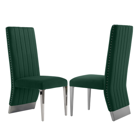 Upgrade your dining space with AUZ exquisite dark green velvet dining chairs. Featuring unique black mirrored chair legs, high backrests, and plush channel tufting, these chairs offer a luxurious and stylish seating solution. The versatility of these chairs extends beyond the dining room, making them suitable for various settings. In this blog post, we will explore the benefits of our Dark green velvet dining chairs and provide suggestions on how to best complement them in your decor. 1. The Benefits of dark green Velvet Dining Chairs: - Luxurious Aesthetics: The dark green velvet upholstery exudes opulence and sophistication, instantly elevating the ambiance of your dining area. - Comfortable Support: The high backrest provides ample support, ensuring a comfortable seated experience during long meals or gatherings. - Durable Construction: With their heavy-duty design, these dining chairs are built to last, offering reliable and sturdy seating for any occasion. 2. Accentuating Elegance: Unique Black Metal Polished Legs: The pairing of the Dark green velvet with the distinctive black metal polished legs creates an eye-catching contrast that adds a touch of modernity to the overall design. This combination creates a sense of balance and visual interest, making the dining chairs stand out as a statement piece in any room. 3. Versatility and Beyond: Apart from the dining room, AUZ dark green velvet dining chairs can be used in various settings, expanding their utility beyond traditional dining seating: - Living Room Chair: Place these chairs in your living room to infuse elegance and provide extra seating for guests. - Makeup Vanity Chair: Create a glamorous and comfortable setup in your bedroom by using one of these chairs as a stylish makeup vanity seat. - Reception Area Seating: Impress visitors in your office or high-end establishment with these chic dining chairs, offering both comfort and sophistication. 4. Additional Benefits and Extended Uses: - Easy to Clean: The velvet upholstery of the dining chairs is stain-resistant and easy to maintain, ensuring long-lasting beauty. - Enhancing Small Spaces: The sleek and streamlined design of these chairs makes them suitable for smaller dining areas, maximizing space without compromising style. - Mix and Match: For a more eclectic look, consider mixing dark green velvet dining chairs with chairs of different colors, materials, or styles, creating a captivating visual contrast. Conclusion: AUZ Dark green velvet dining chairs with their unique black metal polished legs offer the perfect combination of elegance, versatility, and comfort. From formal dining spaces to stylish living rooms, these chairs seamlessly blend functionality and aesthetics. Elevate your dining experience and enrich your decor with these luxurious yet versatile dining chairs.