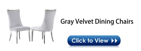 Title: Elevate Your Dining Space with Light Grey Velvet Dining Chairs  Introduction: Adding a touch of elegance and sophistication to your dining space is now possible with the Light Grey Velvet Dining Chairs. These stylish chairs boast a combination of silver grey gloss velvet upholstery and silver mirror metal legs, creating a modern and futuristic aesthetic. Not only do they enhance the visual appeal of your dining area, but they also provide ample comfort and support for a truly enjoyable dining experience.  Benefits of Light Grey Velvet Dining Chairs:  1. Stylish and Contemporary Design: The silver grey gloss velvet upholstery combined with the silver mirror metal legs gives these chairs a sleek and sophisticated look. This modern and future-oriented design creates a sense of openness, making your dining space appear bigger and brighter.  2. Eye-Catching Backrest Design: The unique diamond-shaped texture and the silver top decorated back of these chairs make them a captivating artwork in your room. The intricate detailing not only adds visual interest but also serves as a focal point, attracting the attention of your guests.  3. Comfort and Durability: The dining chairs feature a stable stainless steel frame, ensuring durability and longevity. The high-quality sponge filling provides a comfortable seating experience, allowing you and your guests to relax and enjoy your meals without any discomfort. With a weight capacity of 550 lbs, these chairs are sturdy and suitable for various body types.  Matching Suggestions:  1. Neutral and Versatile: The light grey velvet upholstery of these dining chairs allows for effortless integration into various interior styles. Whether your dining space follows a contemporary, modern, or even minimalist aesthetic, these chairs will seamlessly blend in and complement your existing decor.  2. Monochromatic Elegance: Create a sophisticated and cohesive look by pairing the light grey velvet dining chairs with a sleek and minimalist dining table in silver or white. This monochromatic color scheme gives your dining space a timeless and elegant appeal.  3. Bold Accents: If you prefer a more eclectic and vibrant dining area, consider adding bold accents through accessories or other furniture pieces. For example, pairing the light grey velvet chairs with a vibrant colored table or bold patterned curtains can create a visually striking and unique dining space.  Conclusion:  The Light Grey Velvet Dining Chairs offer both style and comfort, elevating your dining space to new heights. With their silver grey gloss velvet upholstery, silver mirror metal legs, and eye-catching backrest design, these chairs serve as an artwork in your room while providing a comfortable seating experience. Whether your interior style is contemporary, modern, or eclectic, these chairs seamlessly blend in and add a touch of elegance. Invest in the Light Grey Velvet Dining Chairs to transform your dining space into a sophisticated and inviting area for memorable meals and gatherings.