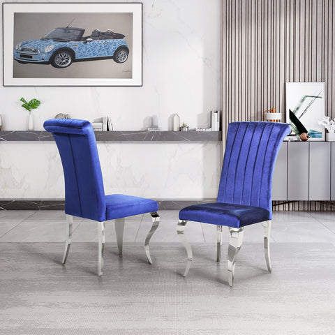 Title: Elevate Your Dining Experience with Blue Velvet Dining Chairs Introduction: When it comes to creating a stylish and comfortable dining space, the right choice of furniture can make all the difference. If you're looking to add a touch of luxury and sophistication to your dining area, the AUZ Blue Velvet Dining Chairs with Silver Mirrored Stainless Steel Legs are the perfect choice. In this blog post, we will explore the benefits of these exquisite chairs and provide some suggestions on how to style them in your home. Luxurious Feel and Elegant Design: The first notable benefit of these blue velvet dining chairs is the luxurious feel they offer. The delicate touch and elegant luster of the velvet upholstery create a sense of opulence that enhances every dining experience. The high-quality sponge-filled cushioned seat ensures maximum comfort, allowing you and your guests to enjoy lengthy meals without discomfort. Stylish and Sturdy Construction: Apart from the luxurious feel, these chairs also boast a stylish and sturdy design. The cool tones of blue used in the velvet upholstery beautifully complement the metallic sheen of the polished silver stainless steel legs, resulting in a visually striking and sophisticated look. Furthermore, the curved legs add a touch of elegance and modernity to any room. The use of durable and textured stainless steel ensures longevity, making them a worthwhile investment. Endless Versatility: The timeless appeal of blue makes these chairs incredibly versatile. Whether you're aiming for a classic, contemporary, or eclectic aesthetic, the blue velvet upholstery provides a chic and bold statement. Additionally, the silver mirrored steel legs add a touch of simplicity and elegance, making these chairs suitable for formal dinners as well as casual gatherings. They effortlessly blend into various design schemes and create a harmonious balance in any dining area. Styling Suggestions: 1. Contemporary Elegance: Pair your blue velvet dining chairs with a sleek glass or marble dining table. Add a statement chandelier above the table and accentuate the modern look with minimalistic decor elements like geometric-shaped vases and metallic candle holders. 2. Eclectic Charm: Mix and match different chair colors, such as blue and green velvet, for a vibrant and eclectic dining space. Combine your chairs with a distressed wooden table and incorporate playful patterns in your table linens and accessories. Don't be afraid to experiment with bold colors and unique artwork on the walls. 3. Timeless Sophistication: Create a classic and sophisticated dining space by pairing these chairs with a polished wooden table. Opt for neutral-toned table linens and add some refined tableware to complete the elegant look. Enhance the ambiance with soft lighting and tasteful artwork on the walls. Conclusion: Upgrade your dining experience with the AUZ Blue Velvet Dining Chairs with Silver Mirrored Stainless Steel Legs. These chairs offer a luxurious feel, elegant design, and sturdy construction. Whether you prefer a contemporary, eclectic, or timeless aesthetic, these blue velvet chairs effortlessly complement any style and create a captivating dining space. Treat yourself and your guests to the ultimate comfort, style, and sophistication with these exquisite dining chairs.