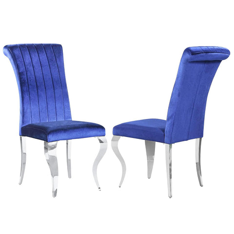 When it comes to creating a stylish and comfortable dining space, the right choice of furniture can make all the difference. If you're looking to add a touch of luxury and sophistication to your dining area, the AUZ Blue Velvet Dining Chairs with Silver Mirrored Stainless Steel Legs are the perfect choice.