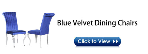 Title: Elevate Your Dining Experience with Blue Velvet Dining Chairs  Introduction: When it comes to creating a stylish and comfortable dining space, the right choice of furniture can make all the difference. If you're looking to add a touch of luxury and sophistication to your dining area, the AUZ Blue Velvet Dining Chairs with Silver Mirrored Stainless Steel Legs are the perfect choice. In this blog post, we will explore the benefits of these exquisite chairs and provide some suggestions on how to style them in your home.  Luxurious Feel and Elegant Design: The first notable benefit of these blue velvet dining chairs is the luxurious feel they offer. The delicate touch and elegant luster of the velvet upholstery create a sense of opulence that enhances every dining experience. The high-quality sponge-filled cushioned seat ensures maximum comfort, allowing you and your guests to enjoy lengthy meals without discomfort.  Stylish and Sturdy Construction: Apart from the luxurious feel, these chairs also boast a stylish and sturdy design. The cool tones of blue used in the velvet upholstery beautifully complement the metallic sheen of the polished silver stainless steel legs, resulting in a visually striking and sophisticated look. Furthermore, the curved legs add a touch of elegance and modernity to any room. The use of durable and textured stainless steel ensures longevity, making them a worthwhile investment.  Endless Versatility: The timeless appeal of blue makes these chairs incredibly versatile. Whether you're aiming for a classic, contemporary, or eclectic aesthetic, the blue velvet upholstery provides a chic and bold statement. Additionally, the silver mirrored steel legs add a touch of simplicity and elegance, making these chairs suitable for formal dinners as well as casual gatherings. They effortlessly blend into various design schemes and create a harmonious balance in any dining area.  Styling Suggestions: 1. Contemporary Elegance: Pair your blue velvet dining chairs with a sleek glass or marble dining table. Add a statement chandelier above the table and accentuate the modern look with minimalistic decor elements like geometric-shaped vases and metallic candle holders.  2. Eclectic Charm: Mix and match different chair colors, such as blue and green velvet, for a vibrant and eclectic dining space. Combine your chairs with a distressed wooden table and incorporate playful patterns in your table linens and accessories. Don't be afraid to experiment with bold colors and unique artwork on the walls.  3. Timeless Sophistication: Create a classic and sophisticated dining space by pairing these chairs with a polished wooden table. Opt for neutral-toned table linens and add some refined tableware to complete the elegant look. Enhance the ambiance with soft lighting and tasteful artwork on the walls.  Conclusion: Upgrade your dining experience with the AUZ Blue Velvet Dining Chairs with Silver Mirrored Stainless Steel Legs. These chairs offer a luxurious feel, elegant design, and sturdy construction. Whether you prefer a contemporary, eclectic, or timeless aesthetic, these blue velvet chairs effortlessly complement any style and create a captivating dining space. Treat yourself and your guests to the ultimate comfort, style, and sophistication with these exquisite dining chairs.