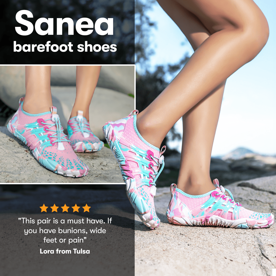 Sanea Barefoot Shoes - Zero Drop Sole, Non-Slip, Running & Comfortable, Arch Support