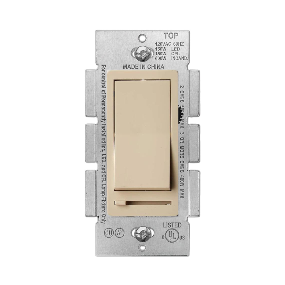 LED Dimmer Switch, 3-Way, Single Pole, 150W, Ivory