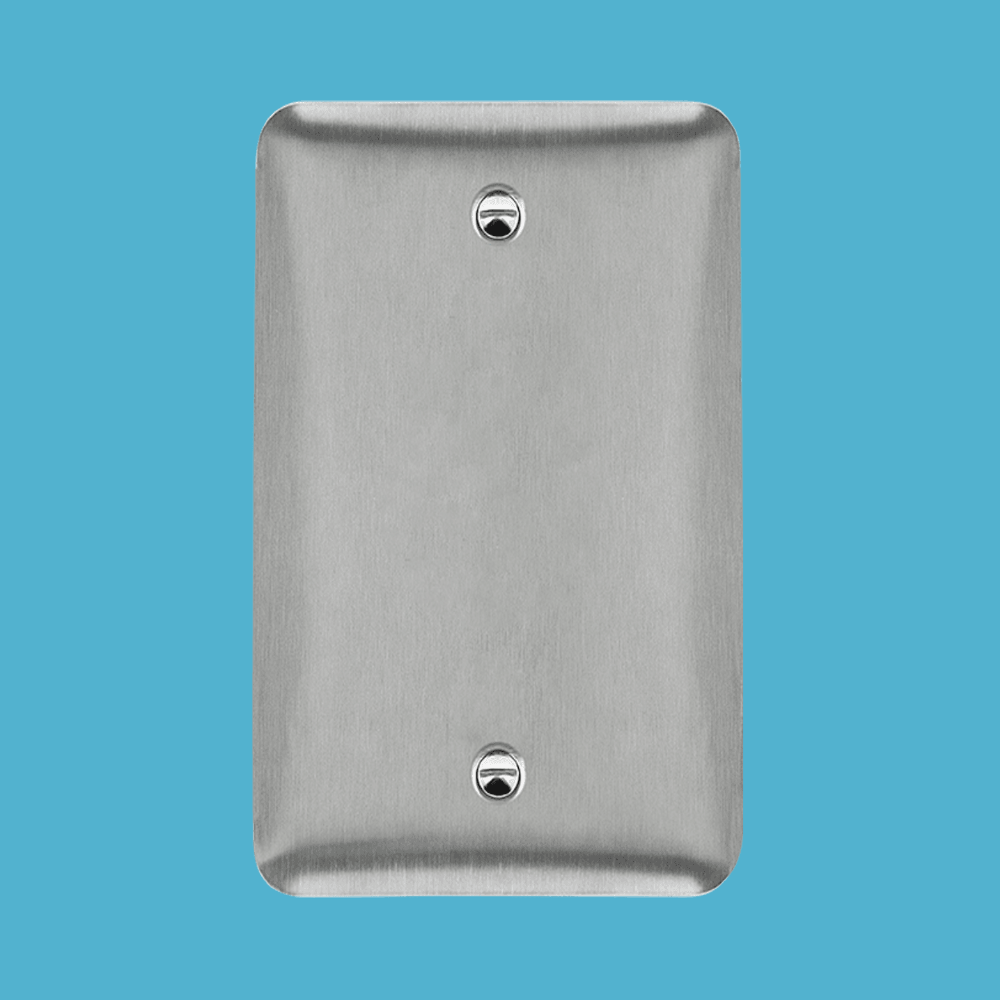 Blank Wall Plate - Stainless Steel - 1 Gang Mid Size