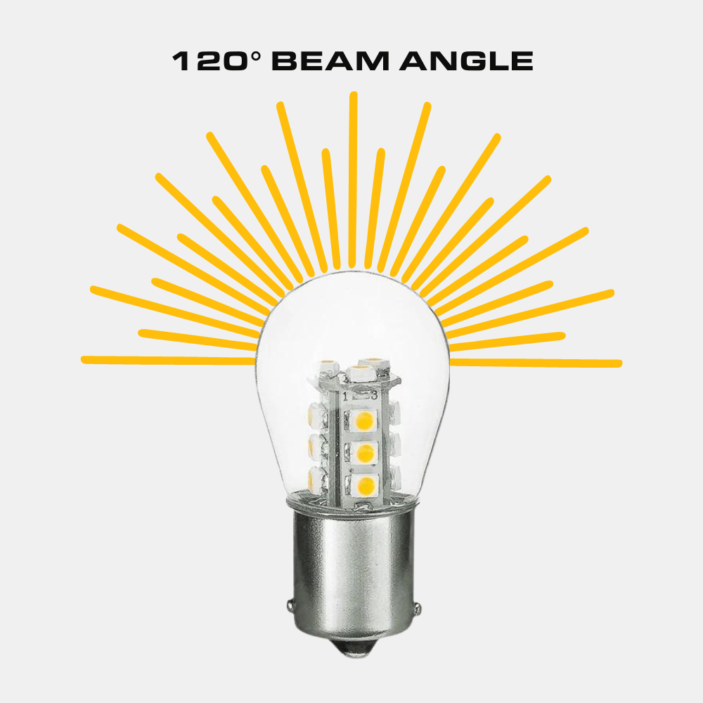 1156/1141/1003 1.5W LED S8 Bulb, Low Voltage 12V, Single Contact, BA15S Base, 3000K, 10 Pack