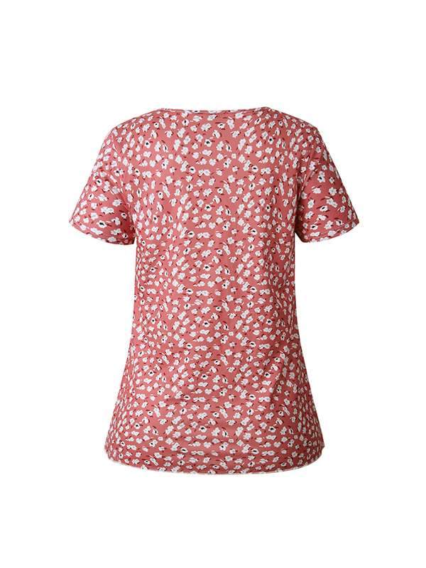 Fashionable printed round neck short sleeves for women t-shirts