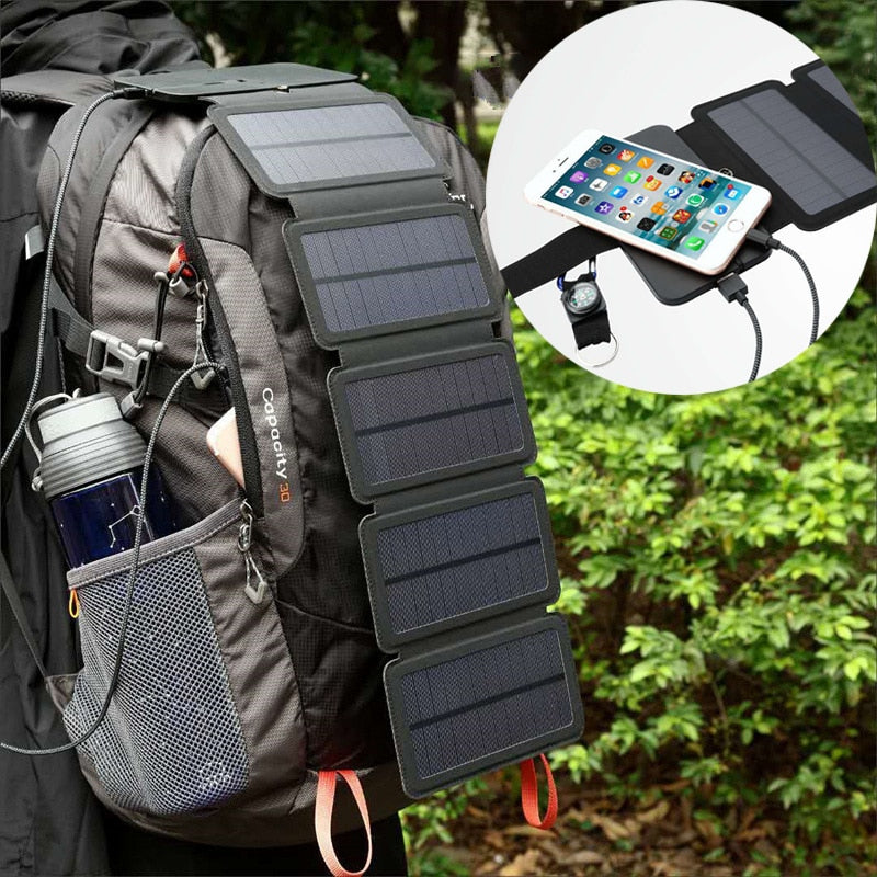 10W 5V Solar Power Folding Solar Cells Charger USB Output Outdoor Adventure Portable Solar Panels fo Phone Solar Battery Charger