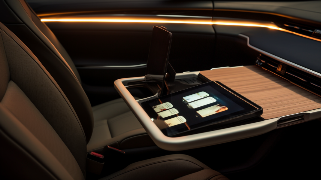 Steering wheel tray table