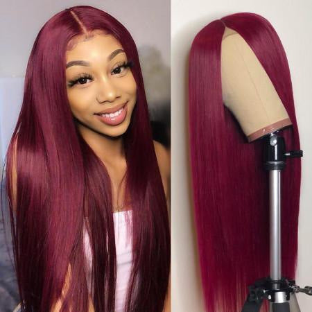 Natural Lace Front Wig Medium Long Straight Hair