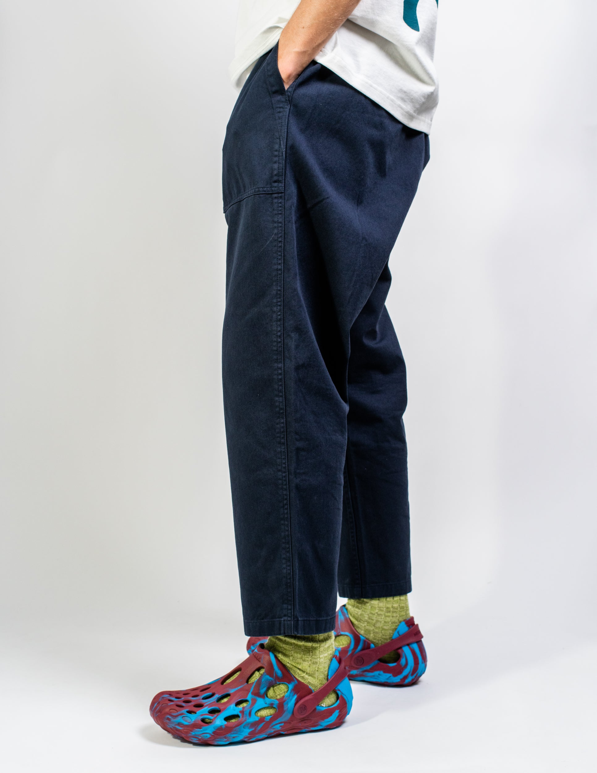 Loose Tapered Pant in Double Navy