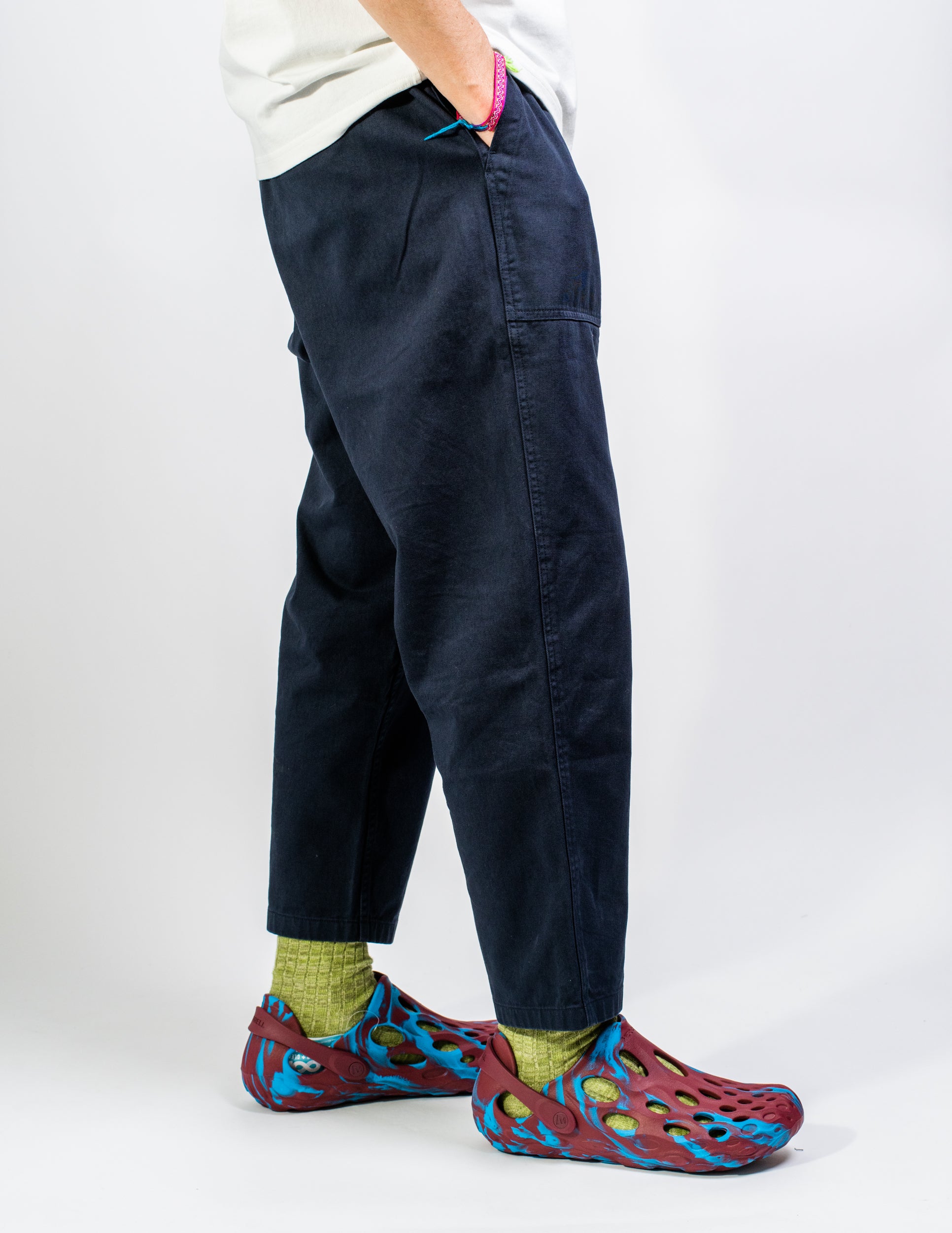 Loose Tapered Pant in Double Navy