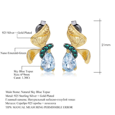 Blue topaz earring