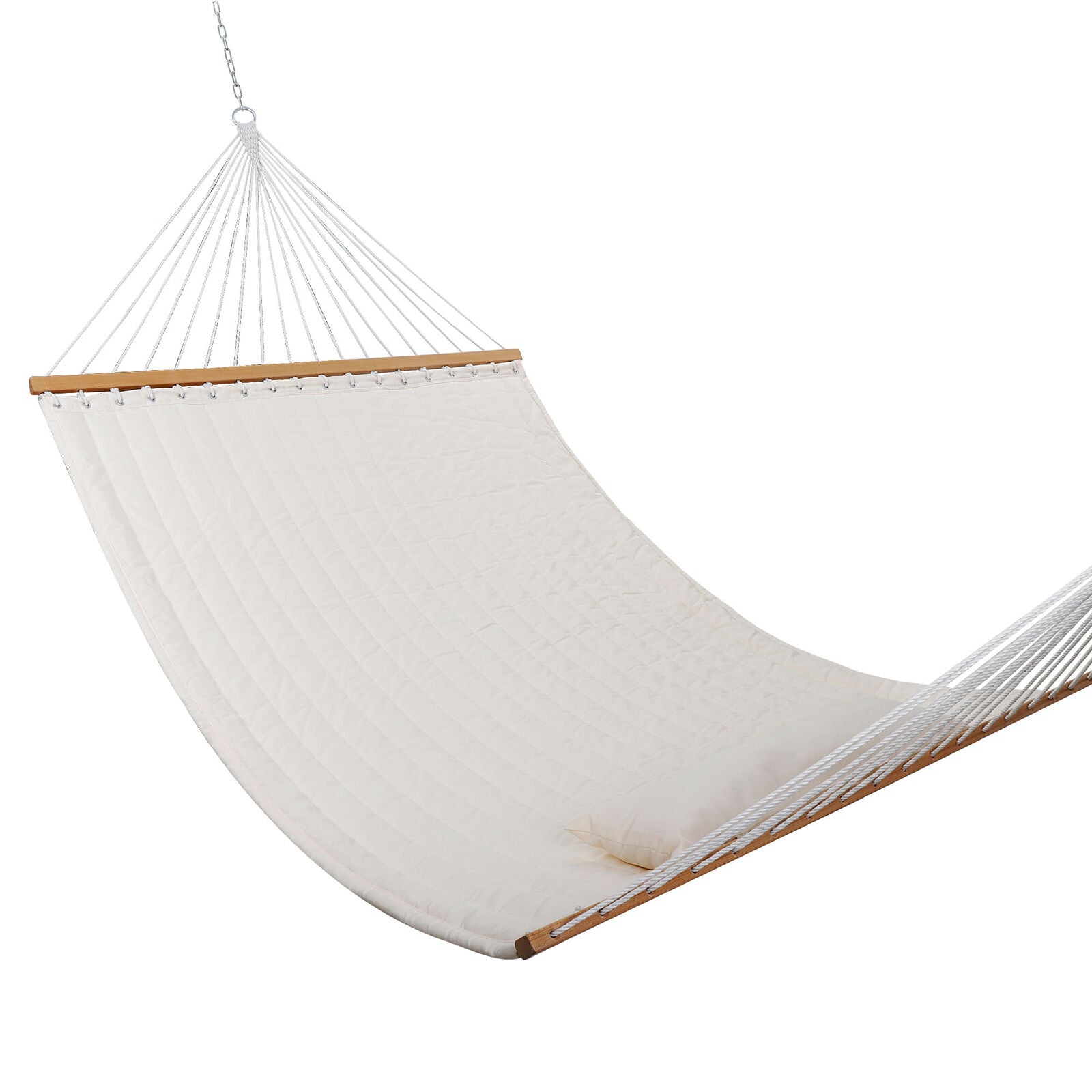 55' Hammocks Double Quilted Fabric Swing with Pillow hammocks Natural