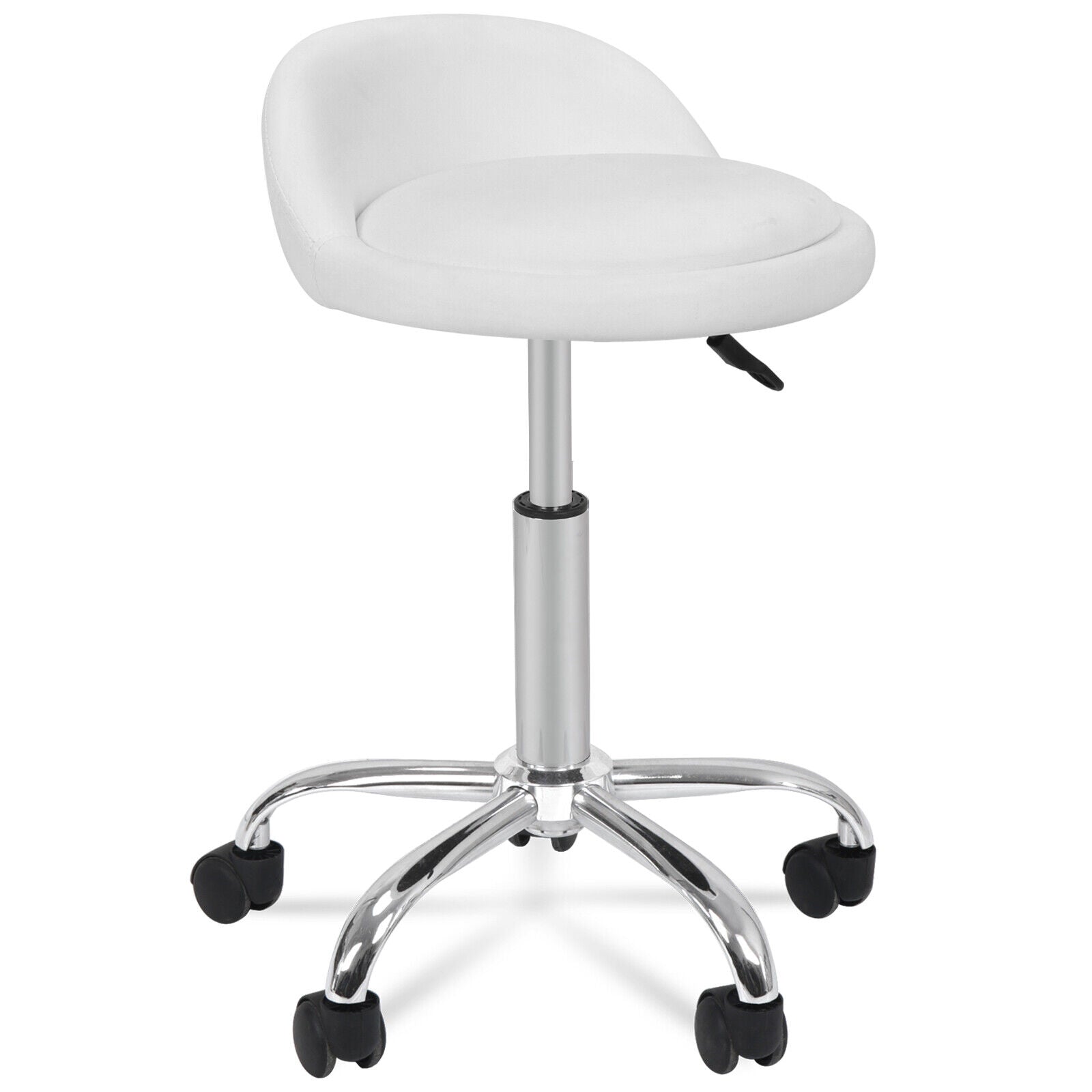 Adjustable Height Hydraulic Rolling Swivel Stool Spa Salon Chair with Back Rest