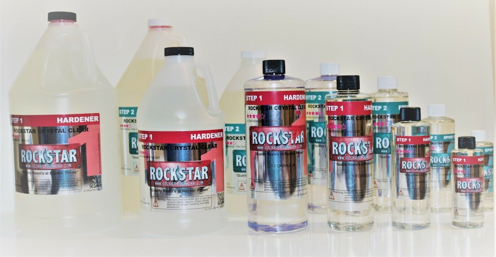 Rockstar Crystal Clear Premium Epoxy Resin - UV Protection - 16oz Kit - 4-Star
