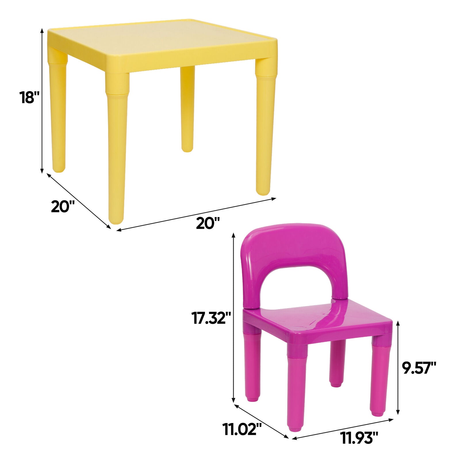 KidsTable  4 Chair Play Build Table Set for Indoor Activity Outdoor Water Play