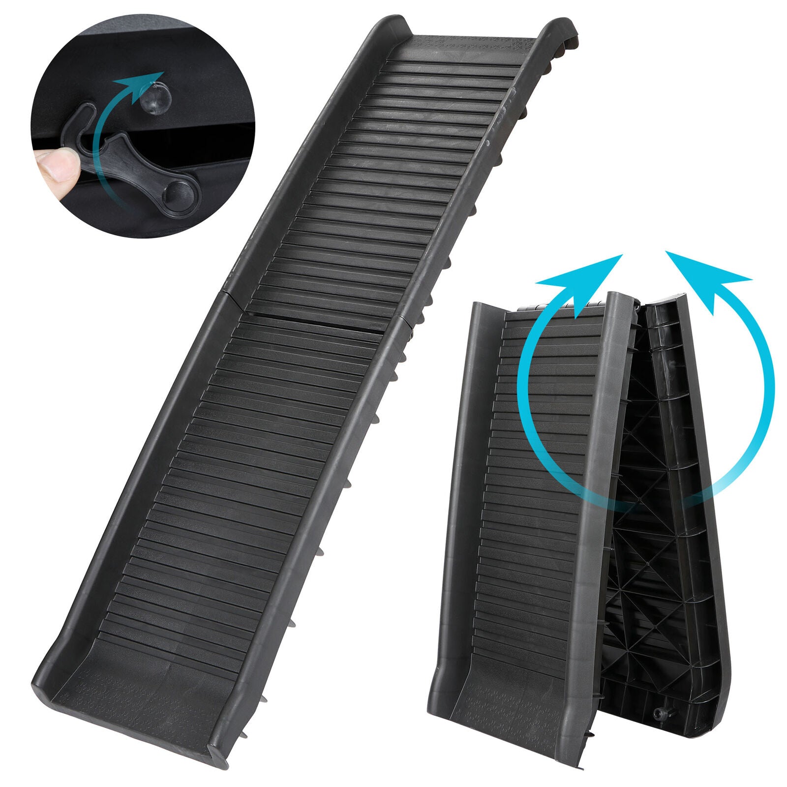 Foldable Dog Pet Ramp For Car SUV Truck Pickup Backseat Stair Step Travel Ladder