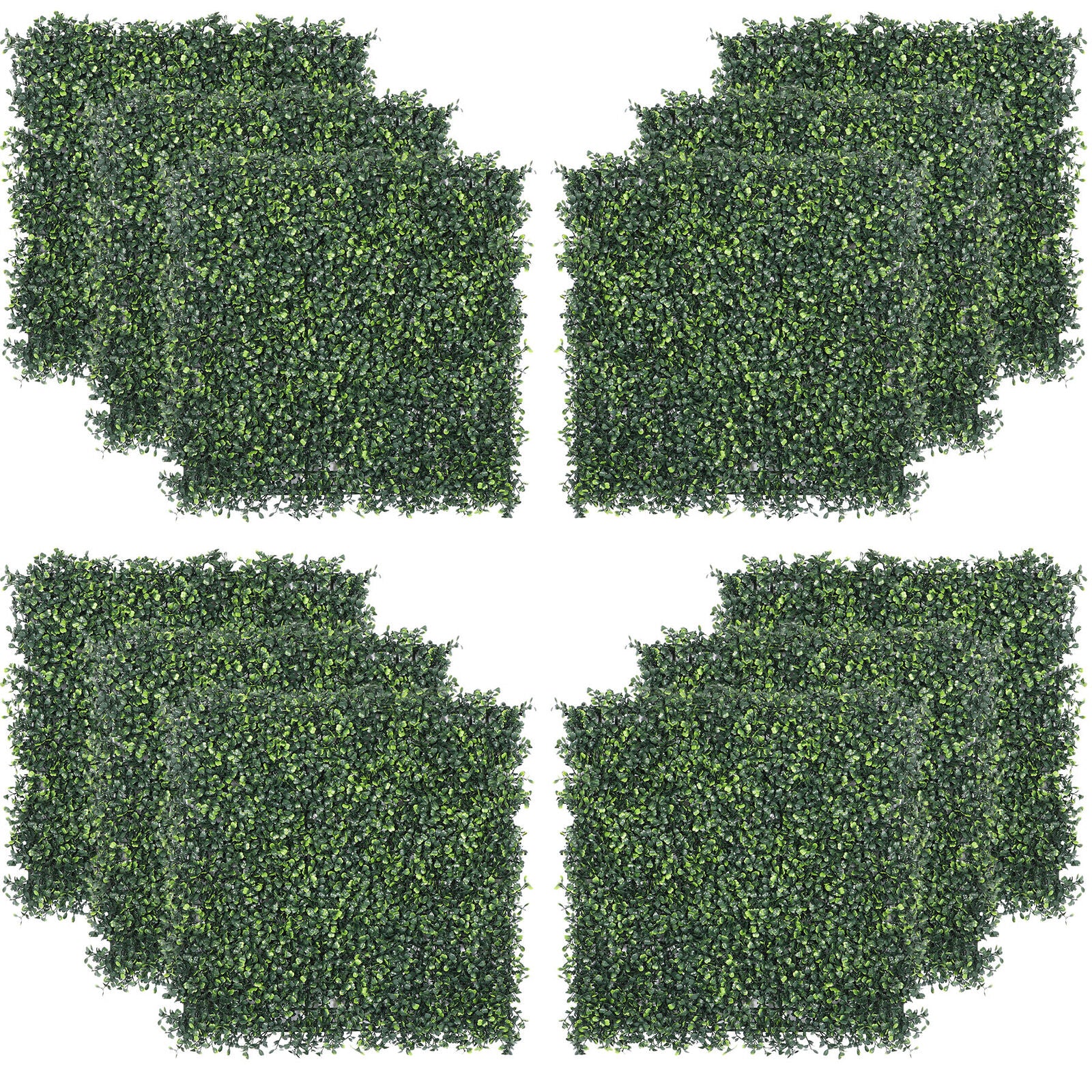 12pcs Artificial Boxwood Mat Wall Hedge Decor Privacy Fence Panels Grass 20x20