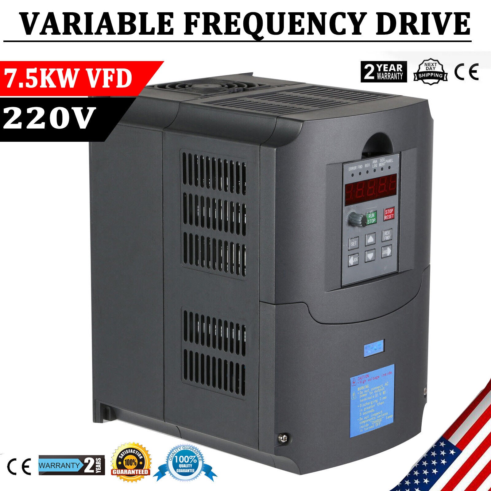 7.5KW 10HP 220V VFD Variable Frequency Drive Inverter CNC VSD Single To 3 Phase