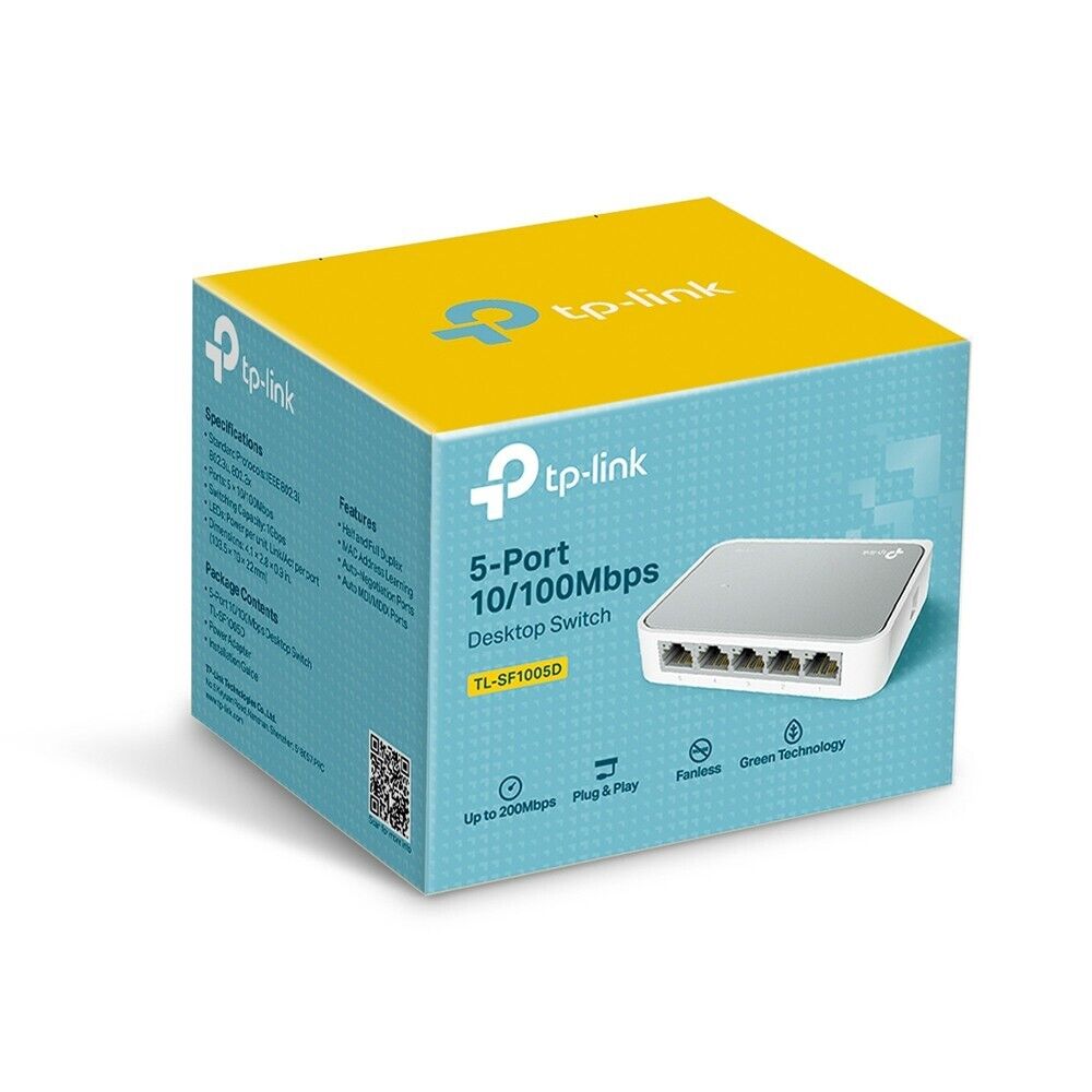 TP-Link TL-SF1005D 5-Port 10/100Mbps Fast Ethernet Desktop Network Switch