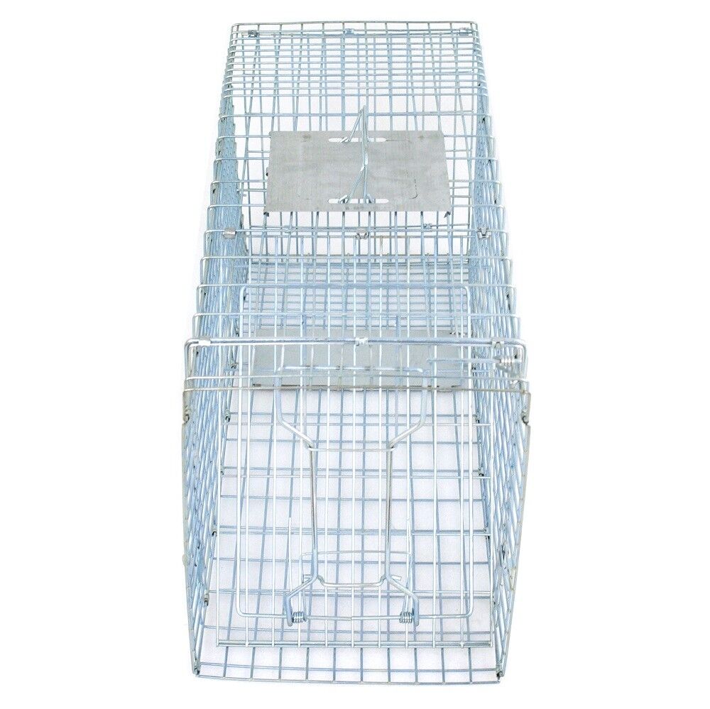 Humane Animal Trap 32x12x12 Steel Cage Live Rodent Control Skunk Rabbit Opossum