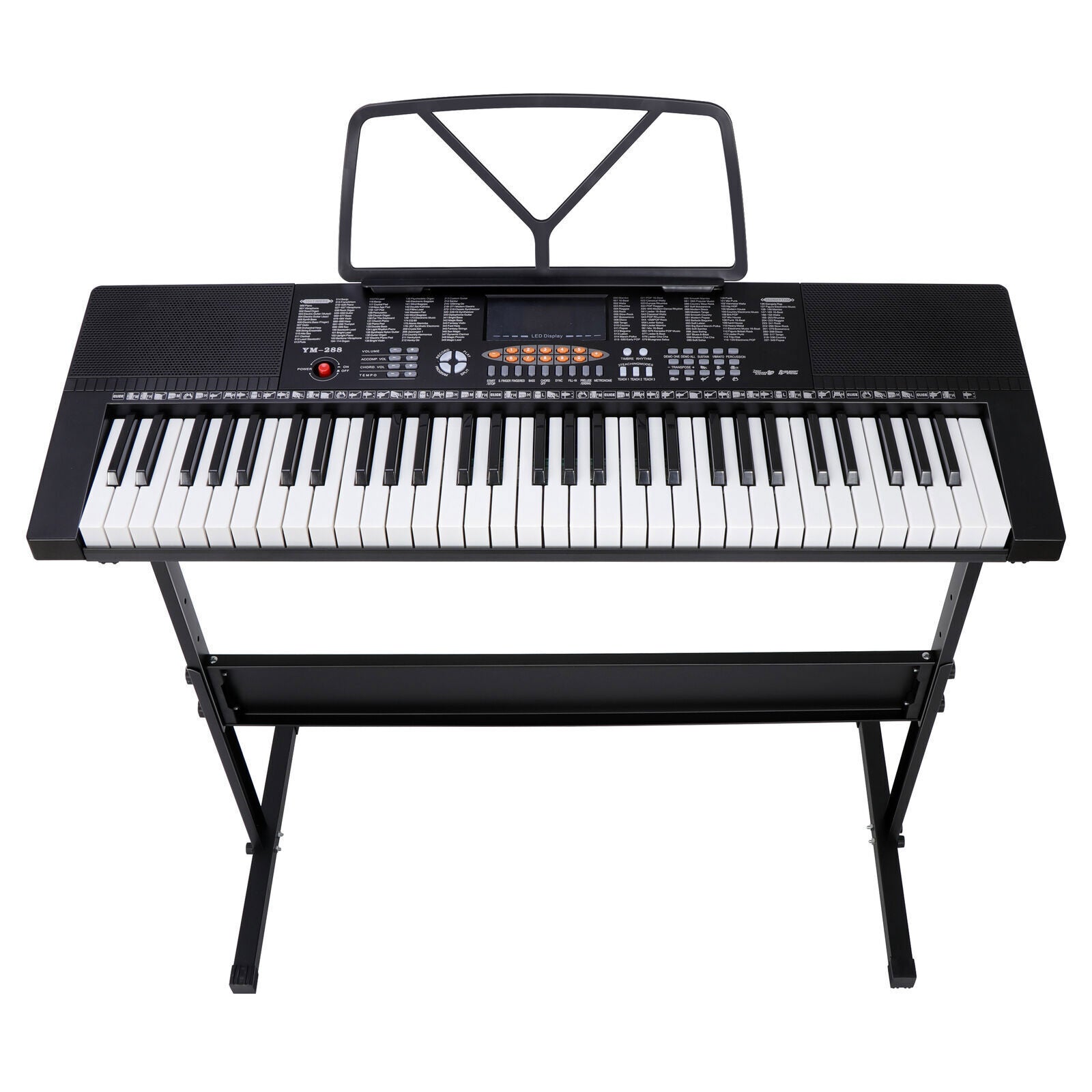 61 Key Electronic Keyboard Piano Adjustable W/Stand Stool Headphones Microphone